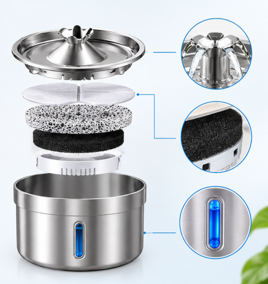 Stainless Steel Pet Fountain - Image 7