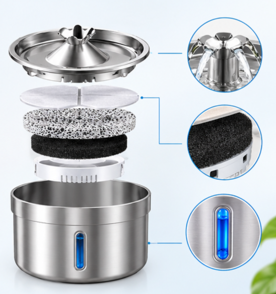 Stainless Steel Pet Fountain - Image 11
